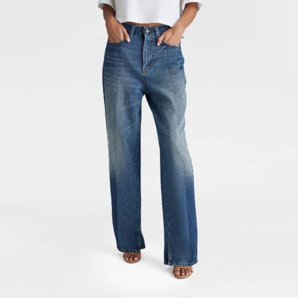 KBB by KAHLANA Classic Blue Straight two toned Leg Women's Jeans